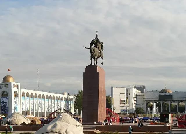 The Manas monument on Ala-Too square in Bishkek